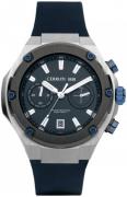 Cerruti 1881 Herreklokke CIWGO2206107 Blå/Gummi Ø44 mm