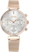 Hugo Boss Dameklokke 1502553 Sølvfarget/Rose-gulltonet stål Ø36 mm