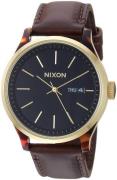 Nixon Herreklokke A12633167-00 Sort/Lær Ø42 mm