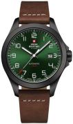 Swiss Military Herreklokke SMA34077.06 Chrono Grønn/Lær Ø42 mm