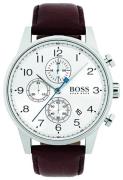 Hugo Boss Herreklokke 1513495 Chronograph Hvit/Lær Ø44 mm