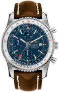 Breitling Herreklokke A24322121C1X2 Navitimer World Blå/Lær Ø46 mm