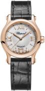 Chopard Dameklokke 274893-5011 Happy Sport Sølvfarget/Lær Ø30 mm