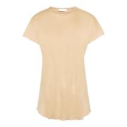 Beige Cathrine Hammel Beige Tencel Tee-Shirt T-Shirt