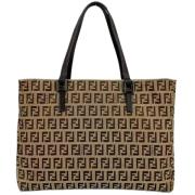 Pre-owned Brunt lerret Fendi Tote