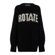 Oversized Knit Jumper - Black W. Turtledove Logo