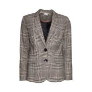 Elegant og Komfortabel Rutete Blazer