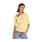 Light Yellow Norr Sherry Knit Tee T-Skjorte
