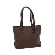 Pre-owned Brunt lerret Louis Vuitton Cabas