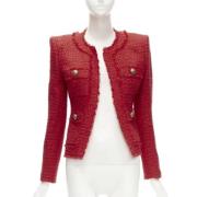 Pre-owned Rødt stoff Balmain jakke