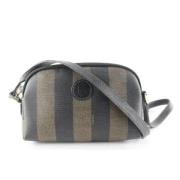 Pre-owned Brunt stoff Fendi skulderveske