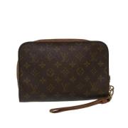 Pre-owned Brunt lerret Louis Vuitton Orsay