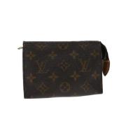 Pre-owned Brunt lerret Louis Vuitton lommebok