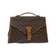 Pre-owned Brunt lerret Louis Vuitton veske