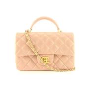 Beige Stoff Vintage Chanel Veske