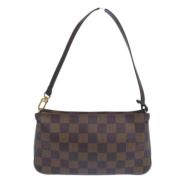 Pre-owned Brunt lerret Louis Vuitton tilbehør veske