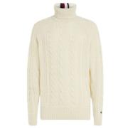 Off-White Cable Roll Neck Sweater