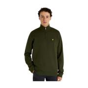 Grønn Quarter Zip Sweatshirt med Børstet Innside