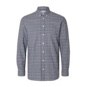 Blå Selected Homme Slhslimyork-Dean Shirt Ls Check Skjorte