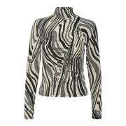 Stilig Zebra Print Bluse