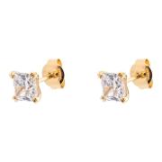 Princess Sterling Silver Earrings Gold