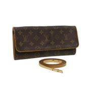 Pre-owned Brunt lerret Louis Vuitton florentinsk veske