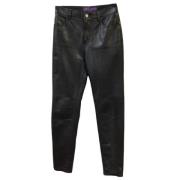 Pre-owned Svart skinn Ralph Lauren bukser
