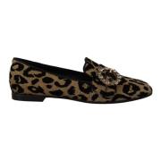 Leopardmønstret Krystall Loafers