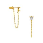 Orelia London Crystal Heart &amp; Chain Wrap Stud Earrings Studs