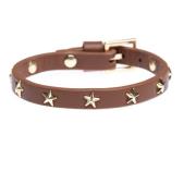 Leather Star Stud Bracelet Mini Cognac