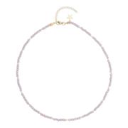 Crystal Bead Necklace 3 MM Sparkled Lavendel