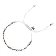Metal Bead Bracelet Broad Light Grey W/Silver