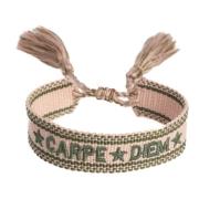 Woven Friendship Bracelet Carpe Diem Powder W/Pine