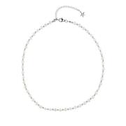 Fresh Water Pearl Necklace 4 MM 40 CM W/Silver Beads