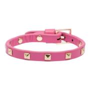 Leather Stud Bracelet Mini Pink