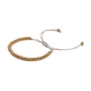 Metal Bead Bracelet Broad Gold Grey