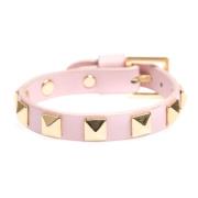 Leather Stud Bracelet Pale Rose