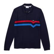 Regular Fit L/S Polo Shirt med Tricolor Stripes
