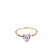 Heart Crystal Ring Pale Rose