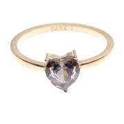 Heart Crystal Ring Grey