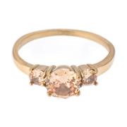 Three Stone Crystal Ring Champagne