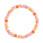 Glass Bead Ring 2 MM Orange Pink MIX