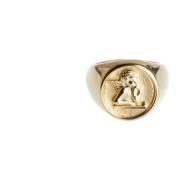 Angel Coin Signet Ring Gold