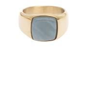 Signet Ring Mini Gold W/Aquamarine