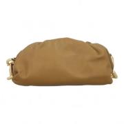 Beige Skinn Bottega Veneta Kjede Clutch