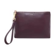 Leather Standing Pouch Rich Plum