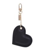 Leather Heart Charm Black W/Gold