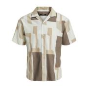 White Pepper Jack Jones Jprblamotive Print Resort Shirt S/S Ln Shirt