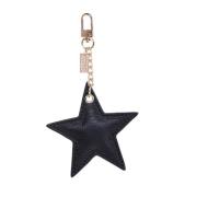 Leather Star Charm Black W/Gold
