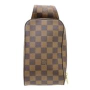 Brukt Brun Lerret Louis Vuitton Crossbody Veske